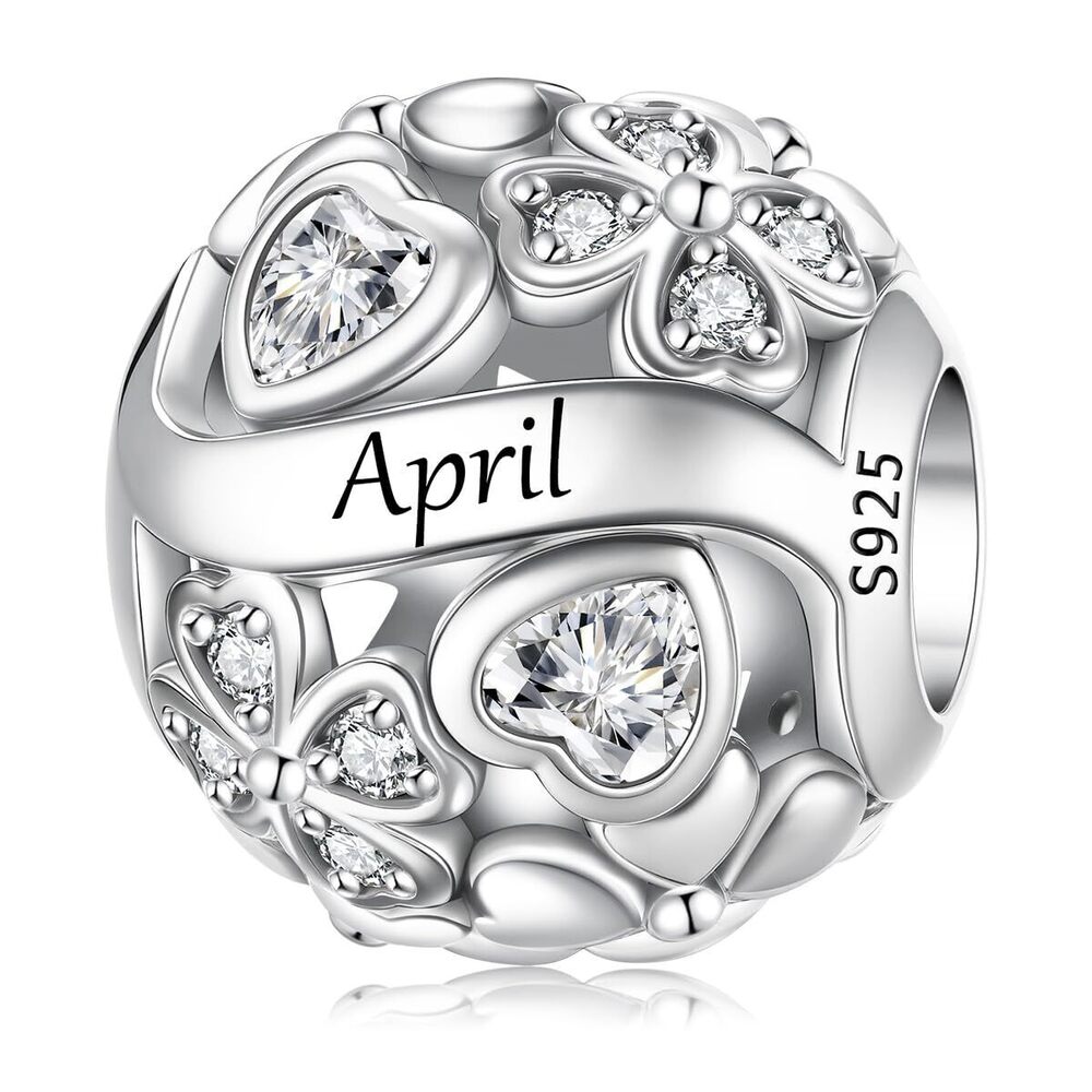 5366 925 Sterling Silver Birthstone Charms Fit for Bracelet and Necklace